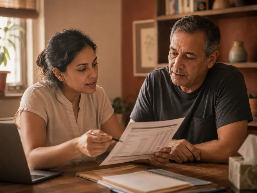 Provider reviewing hormone lab results with a male patient during a bioidentical low testosterone treatment consultation.