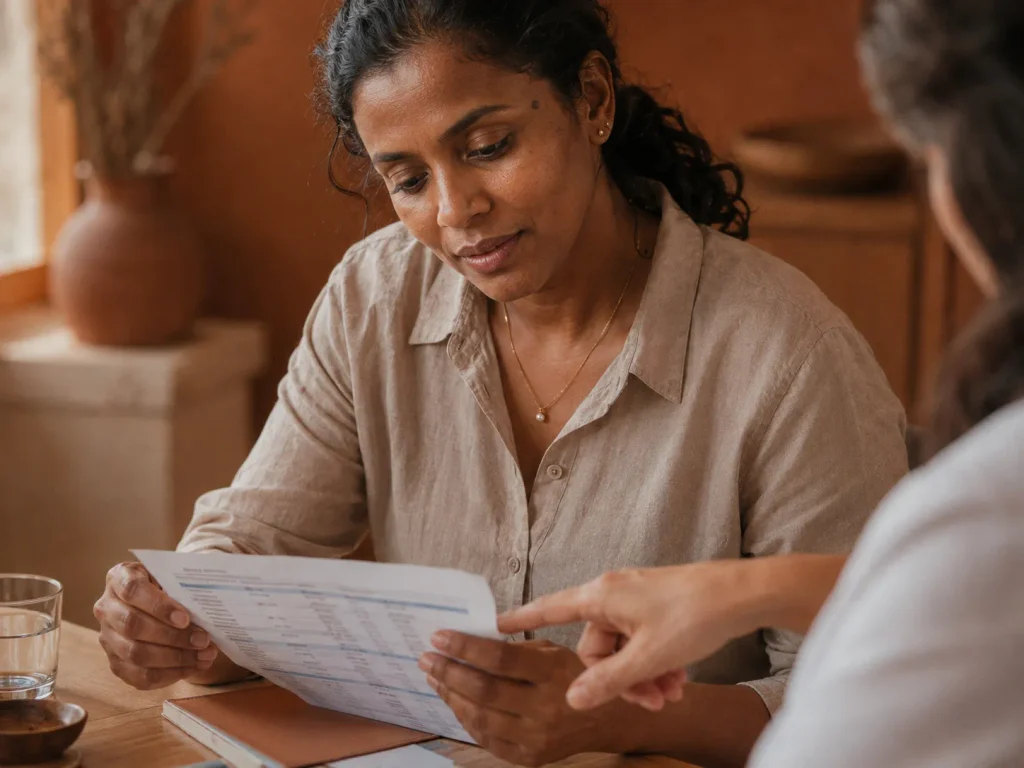 Patient reviewing lab results with a provider as part of Evexia's root-cause approach to chronic inflammation and pain
