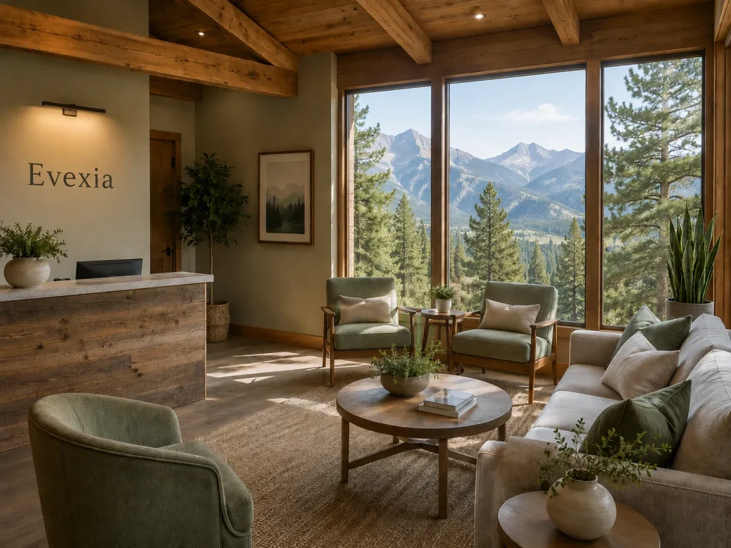 Waiting room at Evexia Wellness metabolic health clinic in Florissant, Colorado