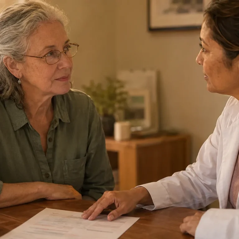 Provider reviews lab results with a patient in a physician-led weight management program consult