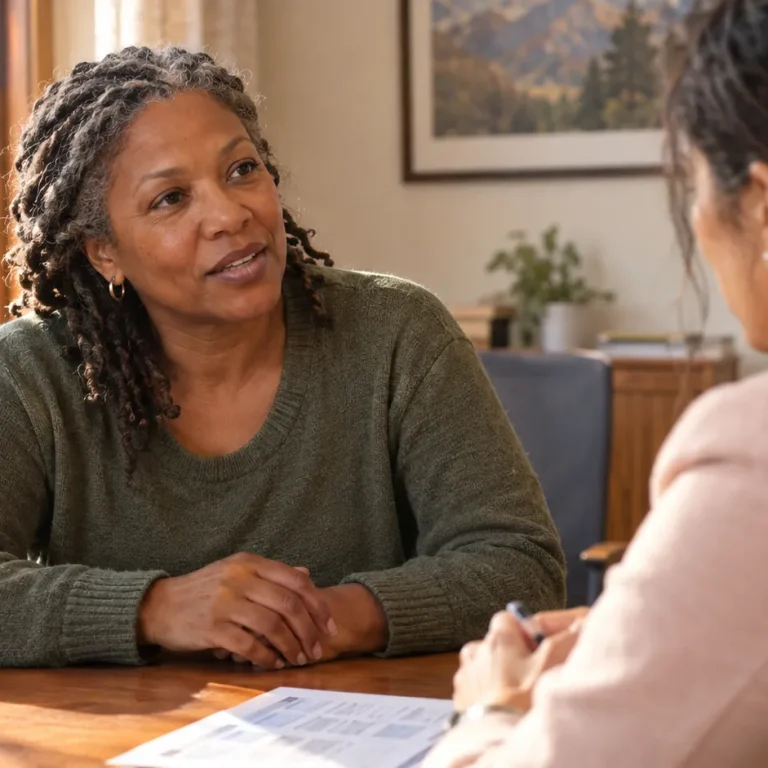 Patient reviewing hormone lab results with a provider during a testosterone replacement therapy consultation at a functional medicine clinic.
